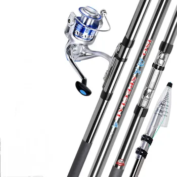 

Rock Fishing Rod with Spinning Reel Carbon Telescopic Pole Long Sections Fishing Canne Pesca Suits Fishing Tackle 3.6m 4.5m 6.3m