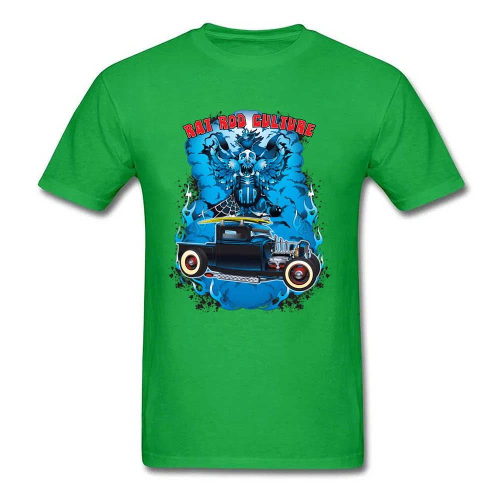 Rat Rod Culture 100% Cotton Fabric Men Short Sleeve Tees Normal Summer Fall Top T-shirts Design Tee-Shirts 2018 New O-Neck Rat Rod Culture green
