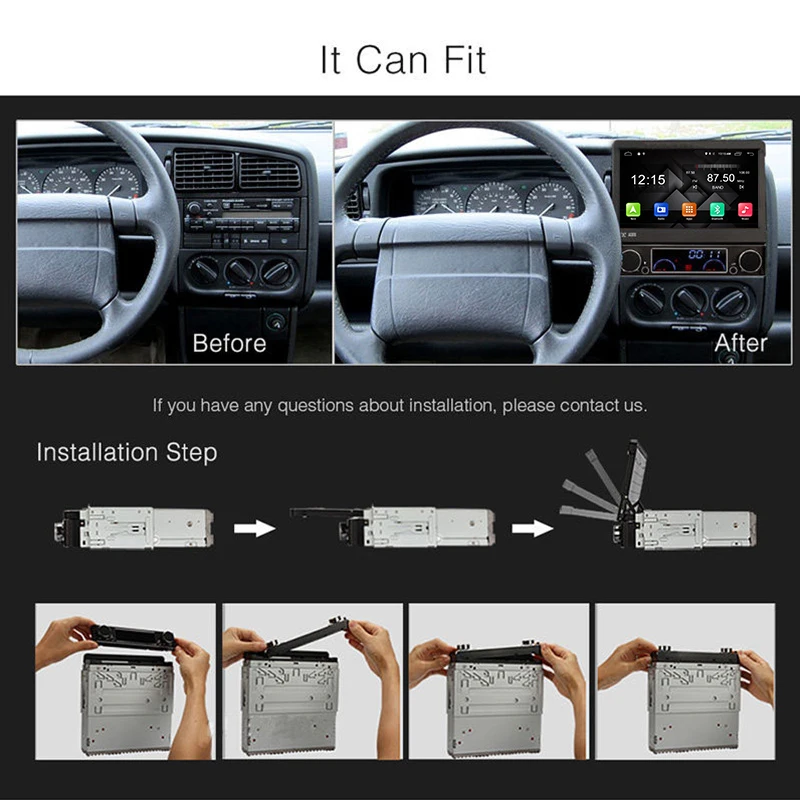 Clearance Euanvi Quad Core 2G RAM 1 Din Android 6.0 Car DVD Player Radio Stereo Universal with GPS Navi Bluetooth Multimedia System 4G 1