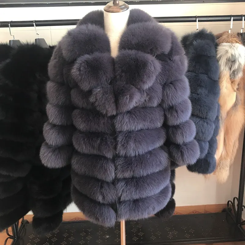 

70CM Natural Fox Fur Coat 100% Real Fox Fur Vest Jacket 2019 Women's pretty Warm Coat. Natural Real Fur Coat Real Fur Coats