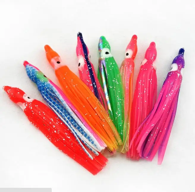 

10pcs/Lot 6cm/1g Soft PVC Rubber Squid Skirts Bionic Bait Octopus Baits Colorful Combo Squid Skirt Lure