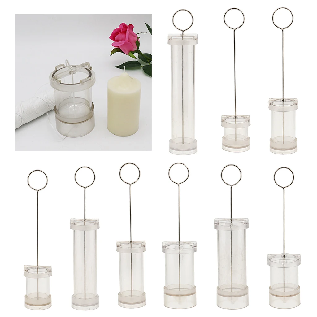 2pcs Plastic Flat Top Round Shape Candle Making Mould Handcraft Candle Soap