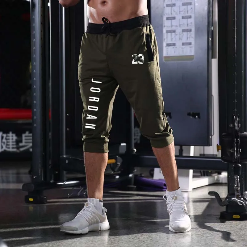 

Men's Bodybuilding Shorts Fitness Workout elastic waist shorts Bottom Cotton Male Fashion Casual Short Pants Brand Clothing
