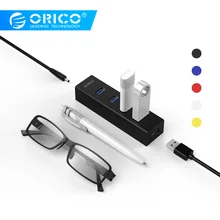 ORICO usb-хаб с портом питания Портативный USB 3,0 концентратор 4 порта для ноутбука/ультрабука-черный/синий/белый/желтый(H4013-U3-V1