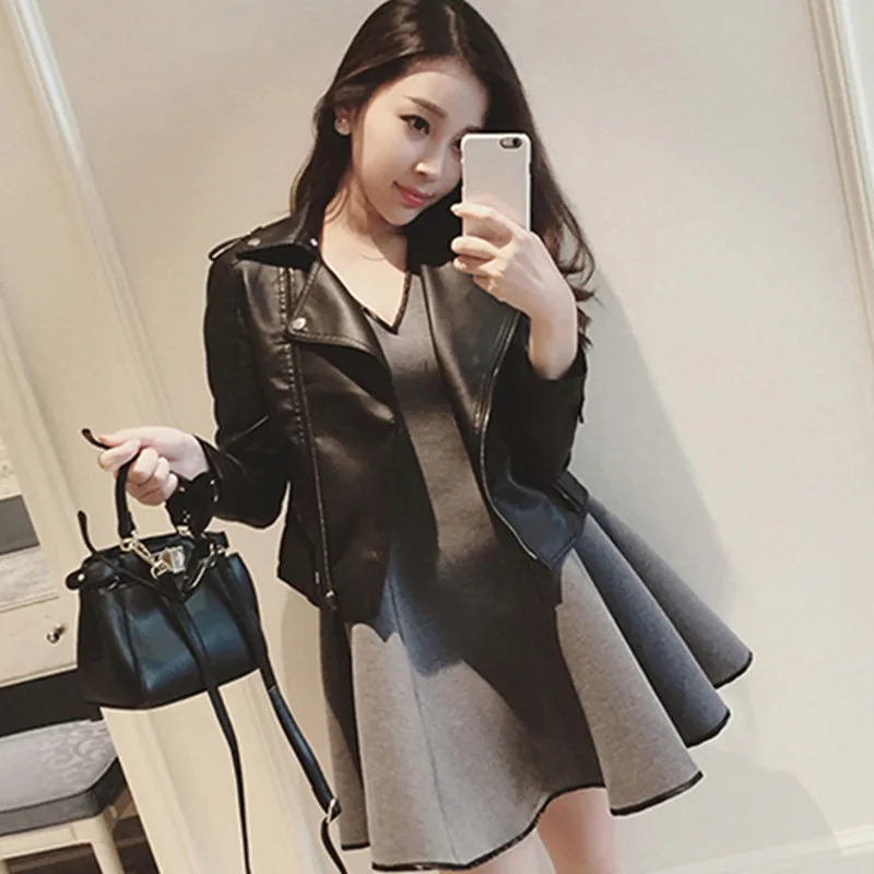 Court En Veste Cuir Noir Nouveau Rue De Qualité 2017 Bateau Grande Taille Base Dames Pu Libre xxl Bonne Femmes Mode Printemps S aZTXZn