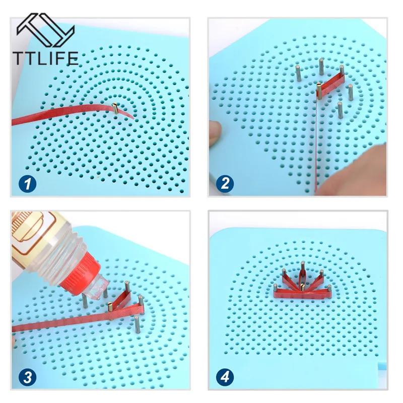 TTLIFE Quilling доска с булавками для хранения свет синяя решетка руководство для поделки из бумаги намотки рулон квадраты для рукоделия DIY инструмент ABS синий