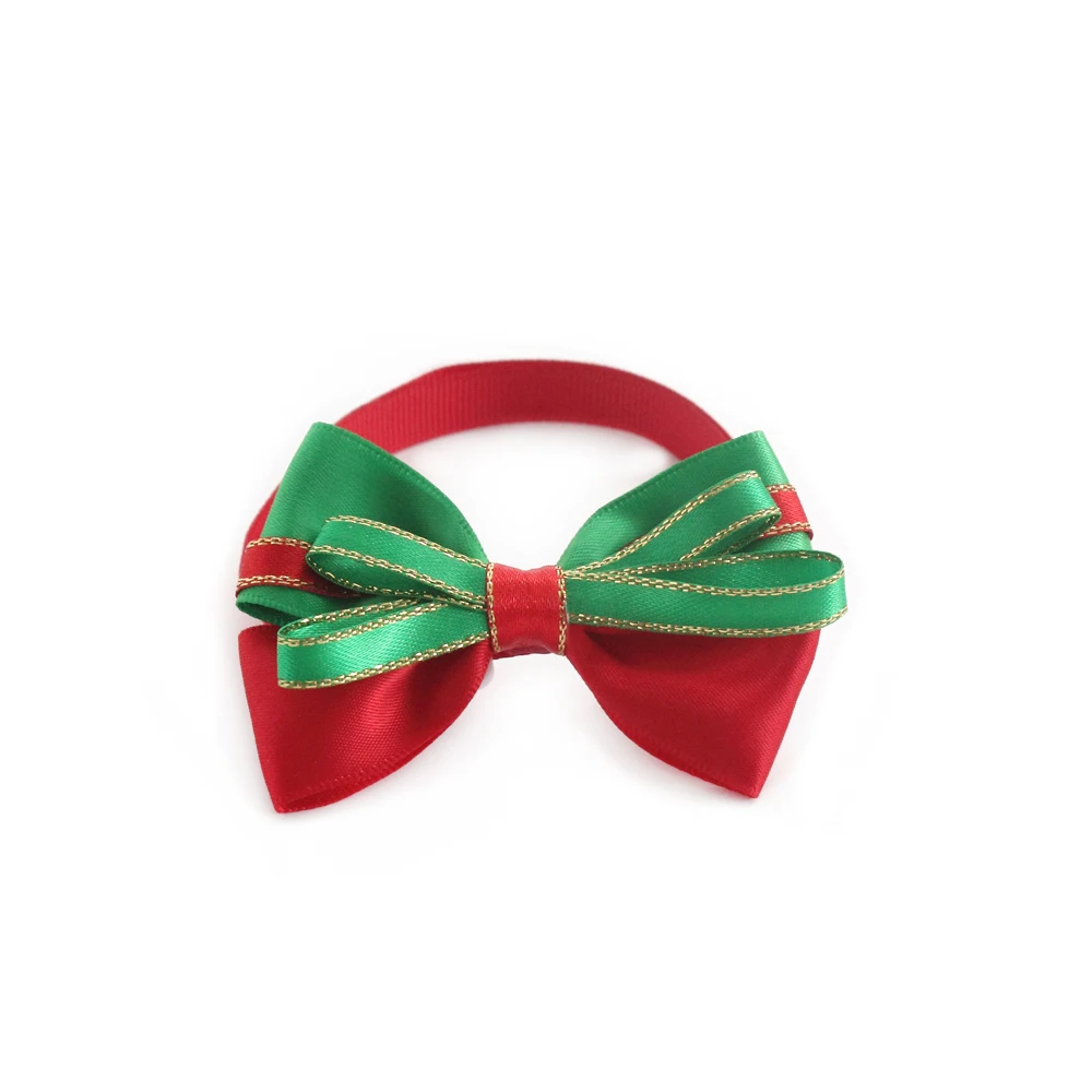 

50 Pcs Handmade Christmas Pet Cat Dog Bow Tie Festival Golden Lace Ribbon Dog Tie Bows 6033018 Pet Accessories Supplies