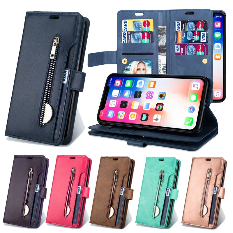

Luxury 9 Card Flip Wallet Case For iPhone Xs Max Case Coque iPhone XR Cover Leather Phone Cases For Funda Apple iPhone X Xs Case