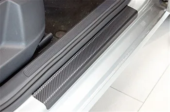 

4pcs Carbon fiber Door Sill Scuff Car Door Plate Car Sticker For Skoda Citigo Octavia a7 Fabia Rapid Superb Yeti Car Styling