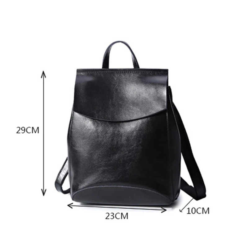 High Quality Real Cowhide Women Backpack Knapsack Crossbody Shoulder Bag Oil Wax Genuine Leather Female Rucksack School Daypack Stylish Backpacks expensive 