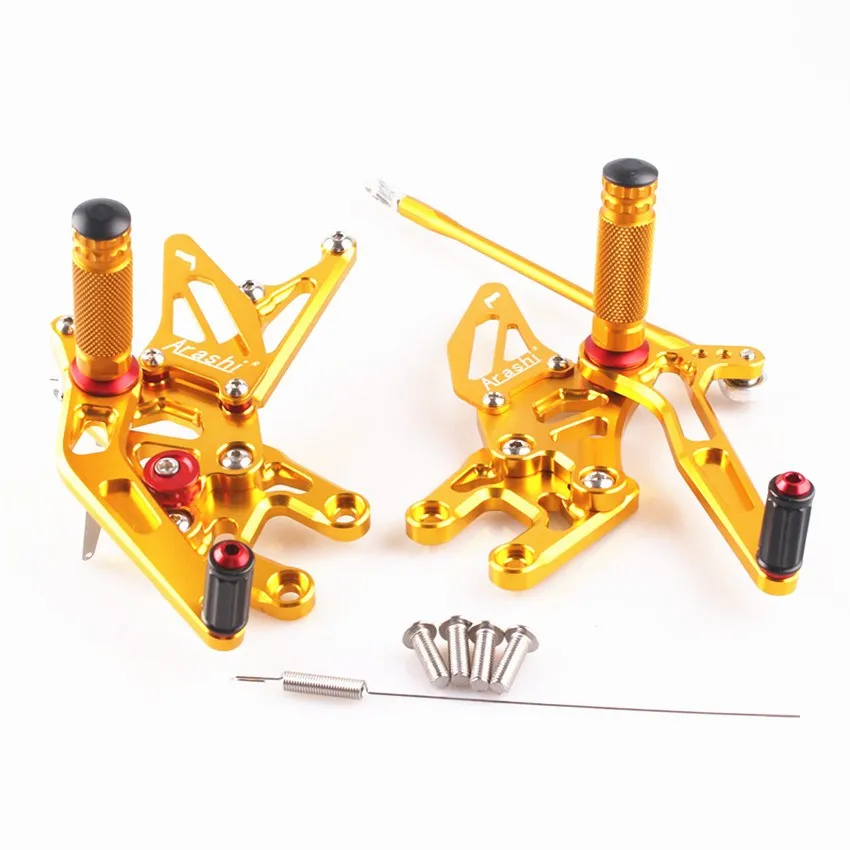 

For Kawasaki Ninja ZX10R 2004 2005 ZX-10R Motorcycle CNC Adjustable Rearset Foot Pegs Gold