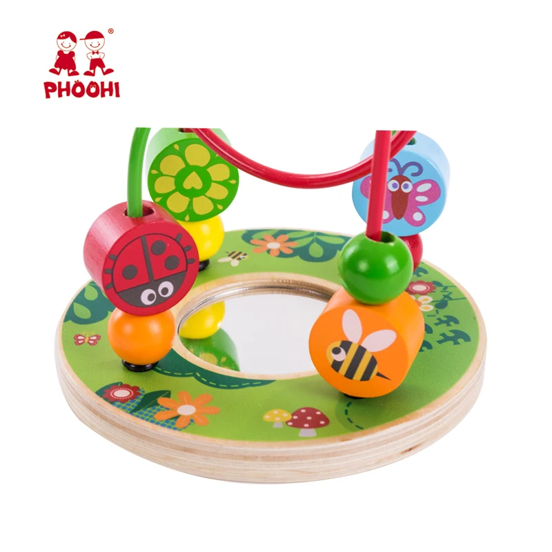 Baby Wooden Bead Maze Children Early Educational Roller Coaster Mirror Toy For Toddler PHOOHI Baby Wooden Bead Maze Children Early Educational Roller Coaster Mirror Toy For Toddler PHOOHI