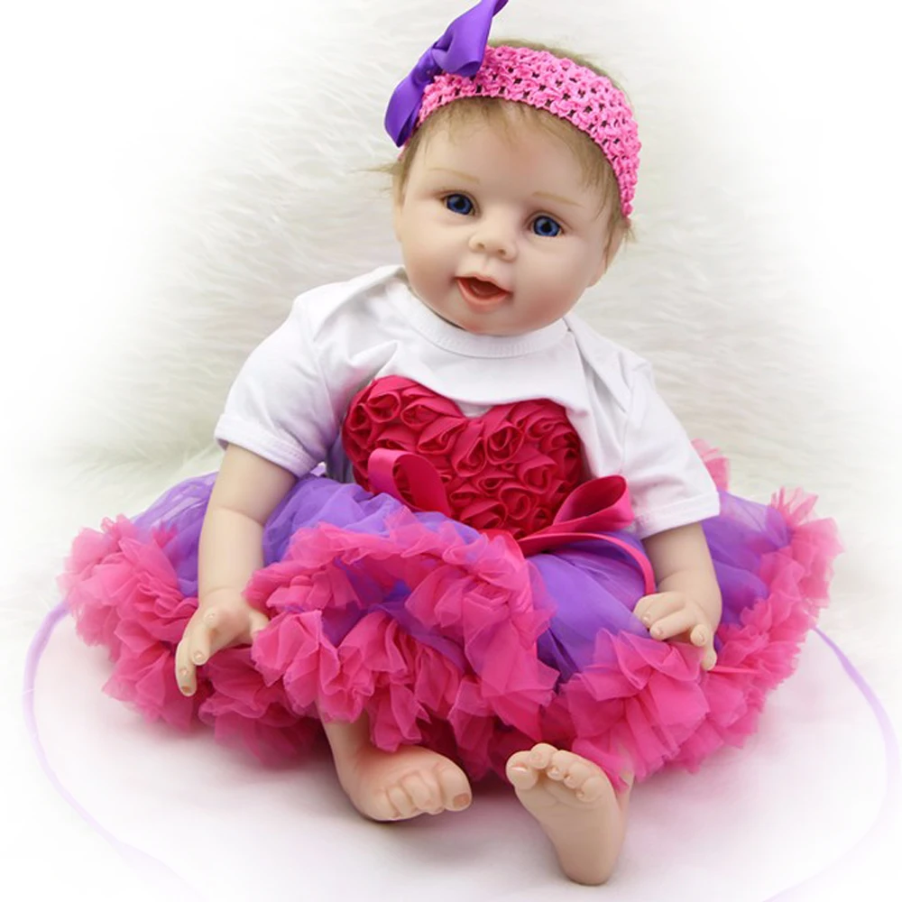 

Wholesale 22 Inch Silicone Boneca Reborn Princess Soft Vinyl Cloth Body Realistic Newborn Babies Dolls Kids Birthday Xmas Gifts