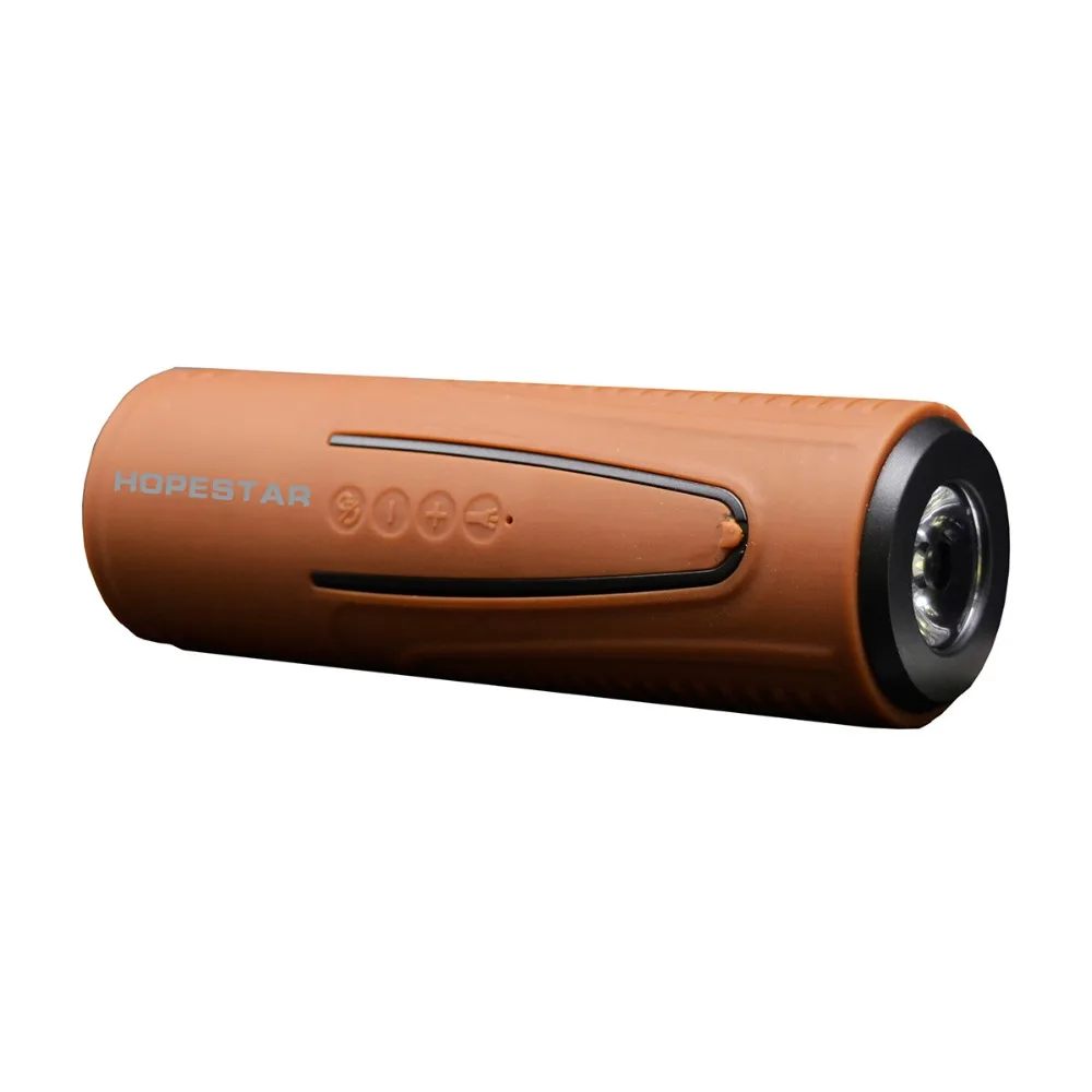 HOPESTAR P3 водонепроницаемый Bluetooth динамик беспроводной портативный сабвуфер колонка с фонариком power Bank для спорта велосипед - Цвет: brwon