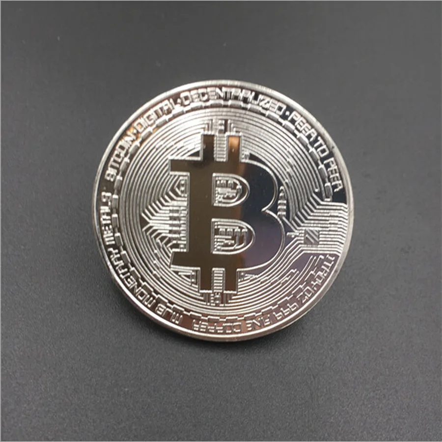 OL Bitcoin Coin Gold Sliver Plated Collectible BTC Bitkoin Coins Art ...