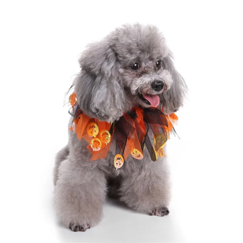 Ошейник для собак на Хэллоуин, персонализированный ошейник для кошек, цветная лента, шарф для собак на шею на Хэллоуин, Рождество, шапка для собак, костюм, Прямая поставка