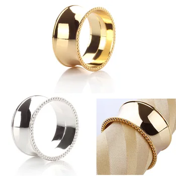 

Metal Stainless steel Napkin Rings Silver Gold Color Hotel Wedding Supplies Party Table Decoration Accessories