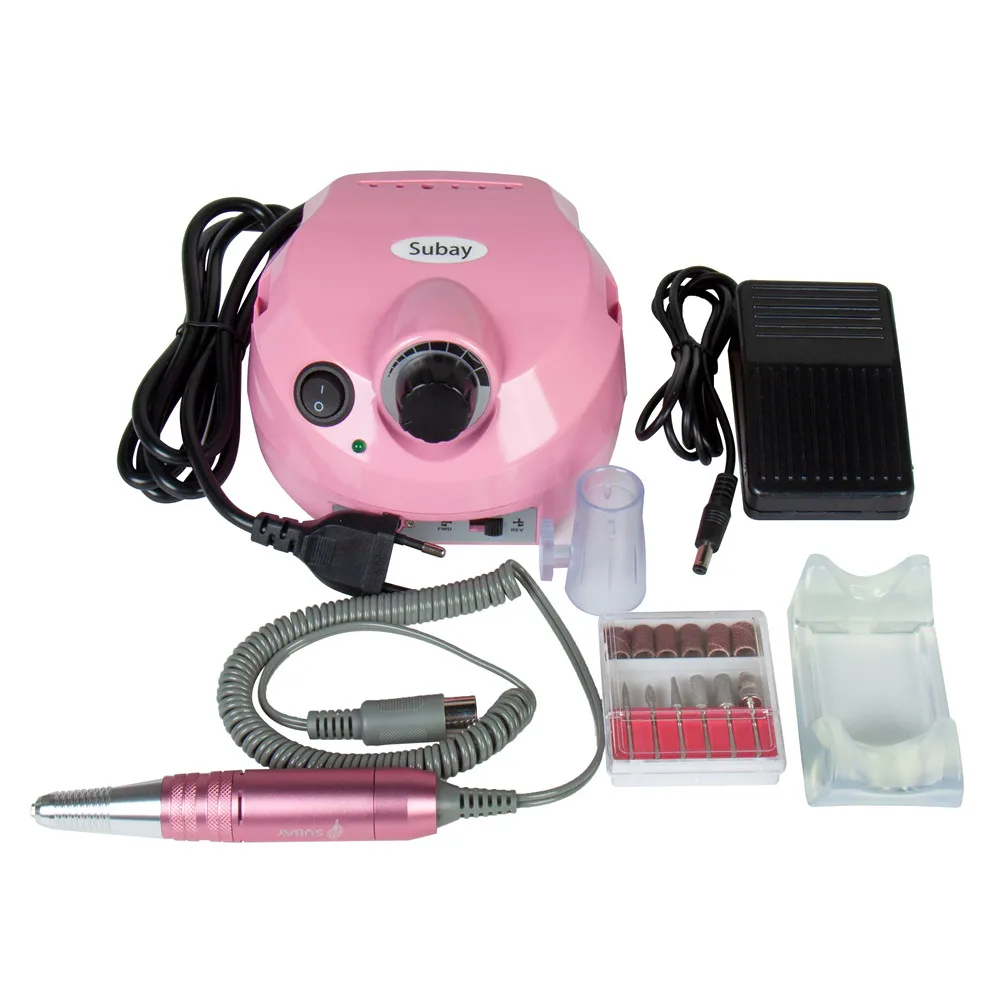 Online 4 farben Pro Subay Elektrische nail art Bohrer Datei Maniküre Kit 220V EU 110 V UNS Stecker Nagel werkzeuge für Nagel Maniküre Bohrer 30000RPM