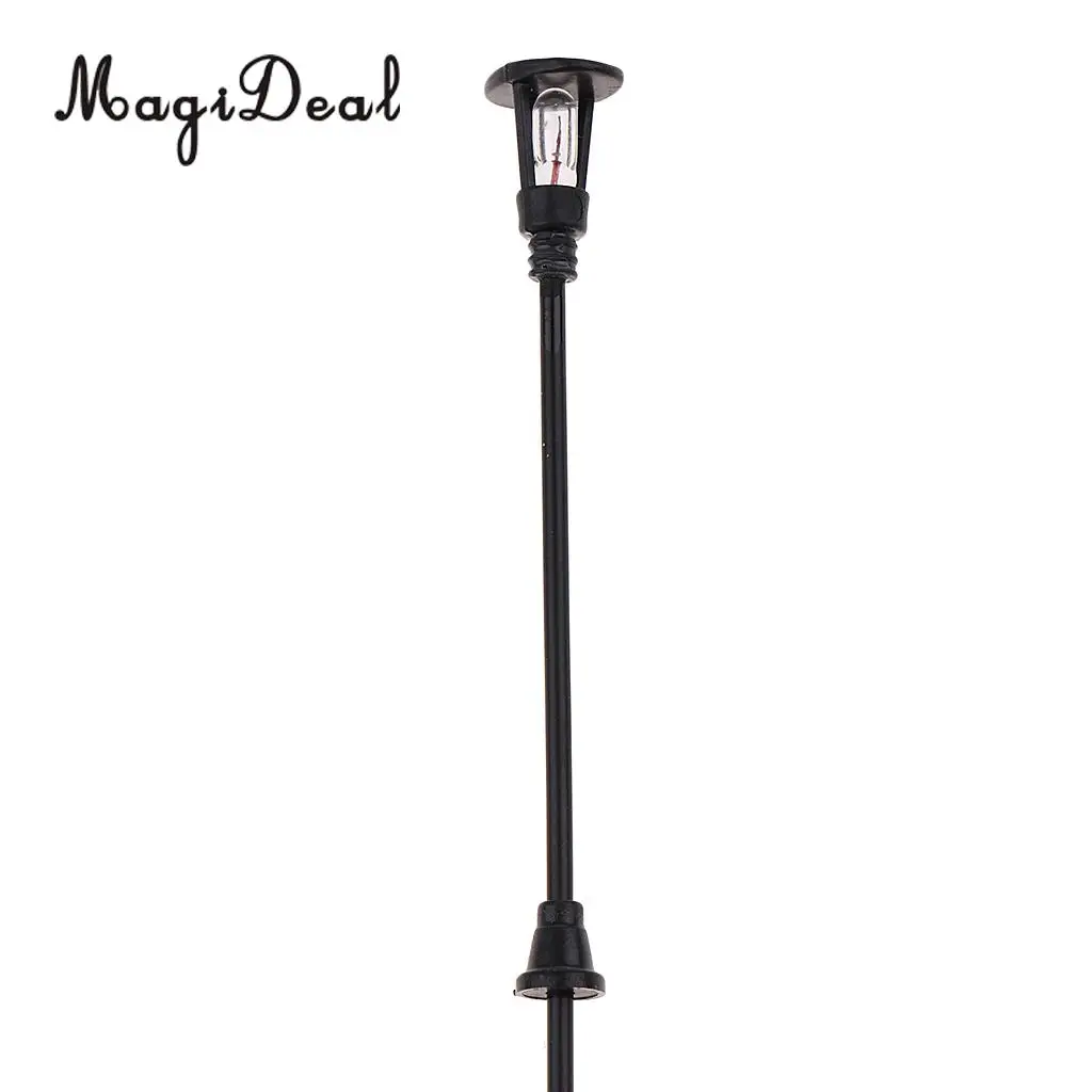 MagiDeal 20Pcs 1/100 Model Railway Led Lamppost Lamps Yard Street Lights HO Scale 7cm 12V Model Outdoor Lamp Yard Light Leds