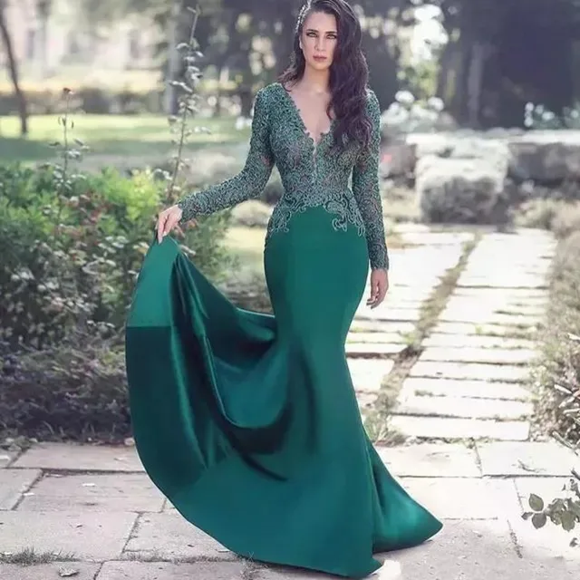 dark green long gown