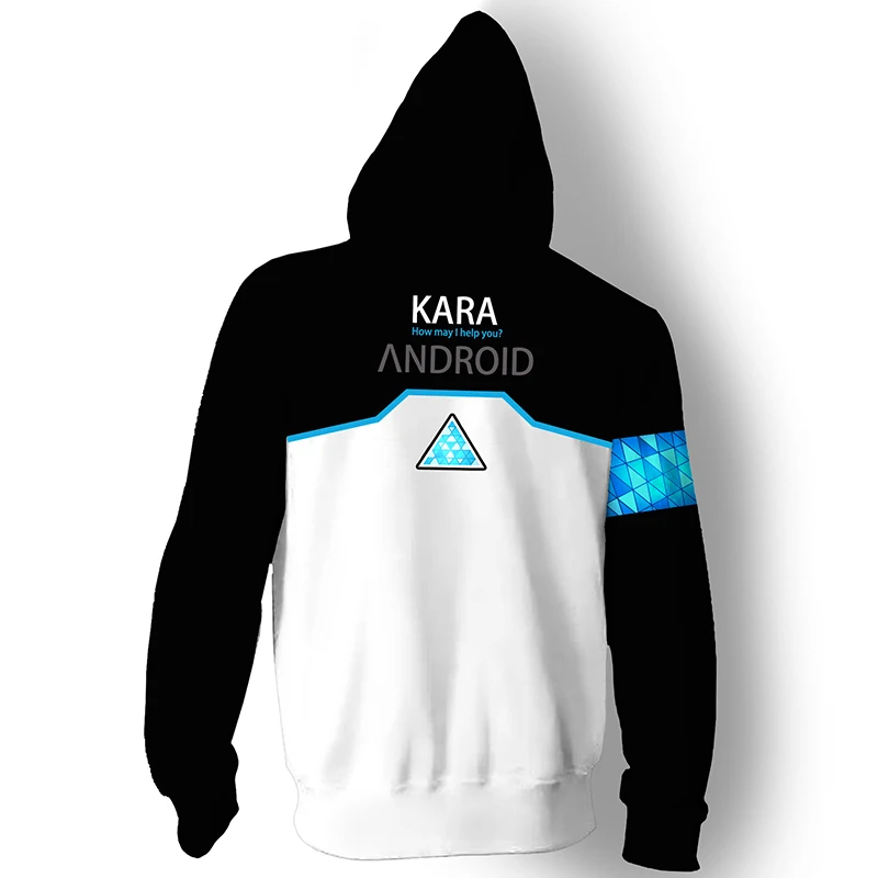 Koop 3D Gedrukt Hoodie Game Detroit Geworden Menselijk RK800 Connor Cosplay Zip Up Hooded Unisex Jas Sweater Hoody Streatwear Jas