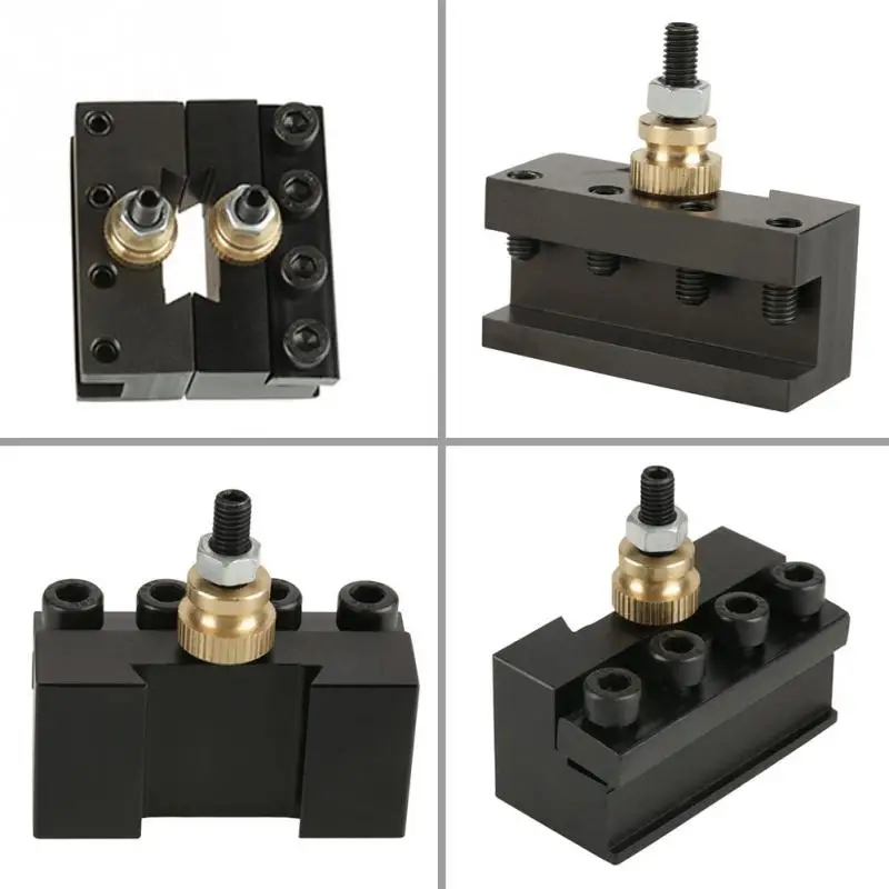 4Pcs Mini Lathe Quick Change Tool Post Holder Kit Boring Blade Turning Facing Holder Set for Many Type of Mini Lathes