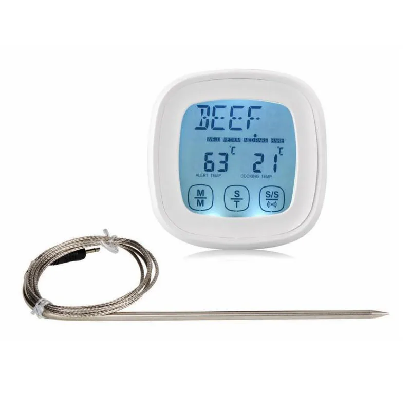 

Touch Screen Electronic Thermometer Food Meat Timer Kitchen Barbecue Liquid Thermometer With Probe Barbecue Thermometer