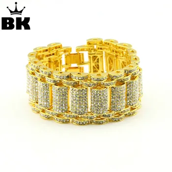 

Hip Hop Rock Style Bracelet Crystal Iced Out Bracelets Bangles for Men and Women Bling Tennis Hip Hop Bracelet