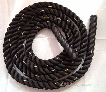 

4.5KG 4.5M Black Polyester Battle Rope For Fitness Power Training Weight Jump Rope