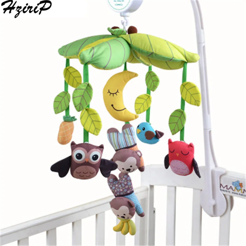 

HziriP Musical Bed Bell Infant Toys Fabric Cartoon Animal Plush Hanging Ring Soft Baby Doll Separates Rattles Children's Toys