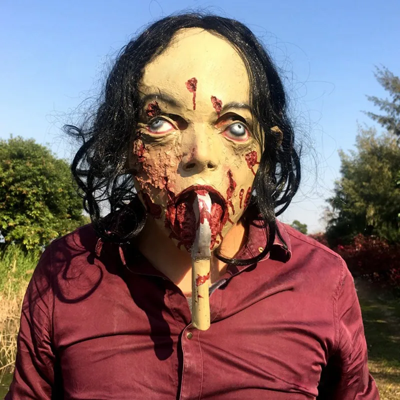 Halloween Mask Full Face Scary Mask Neck Ghost Halloween
