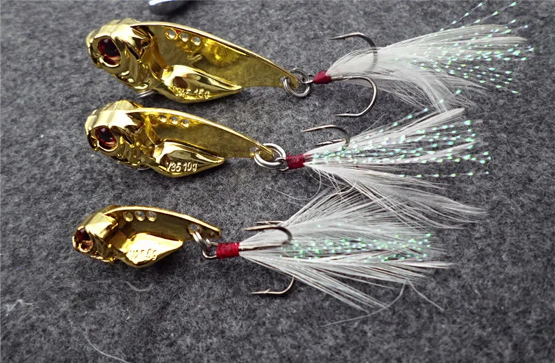 1pcs 5g/10g/15g Metal vib with Treble hooks pesca jig artificial bait spoon fishing bait cicada lure bass vib
