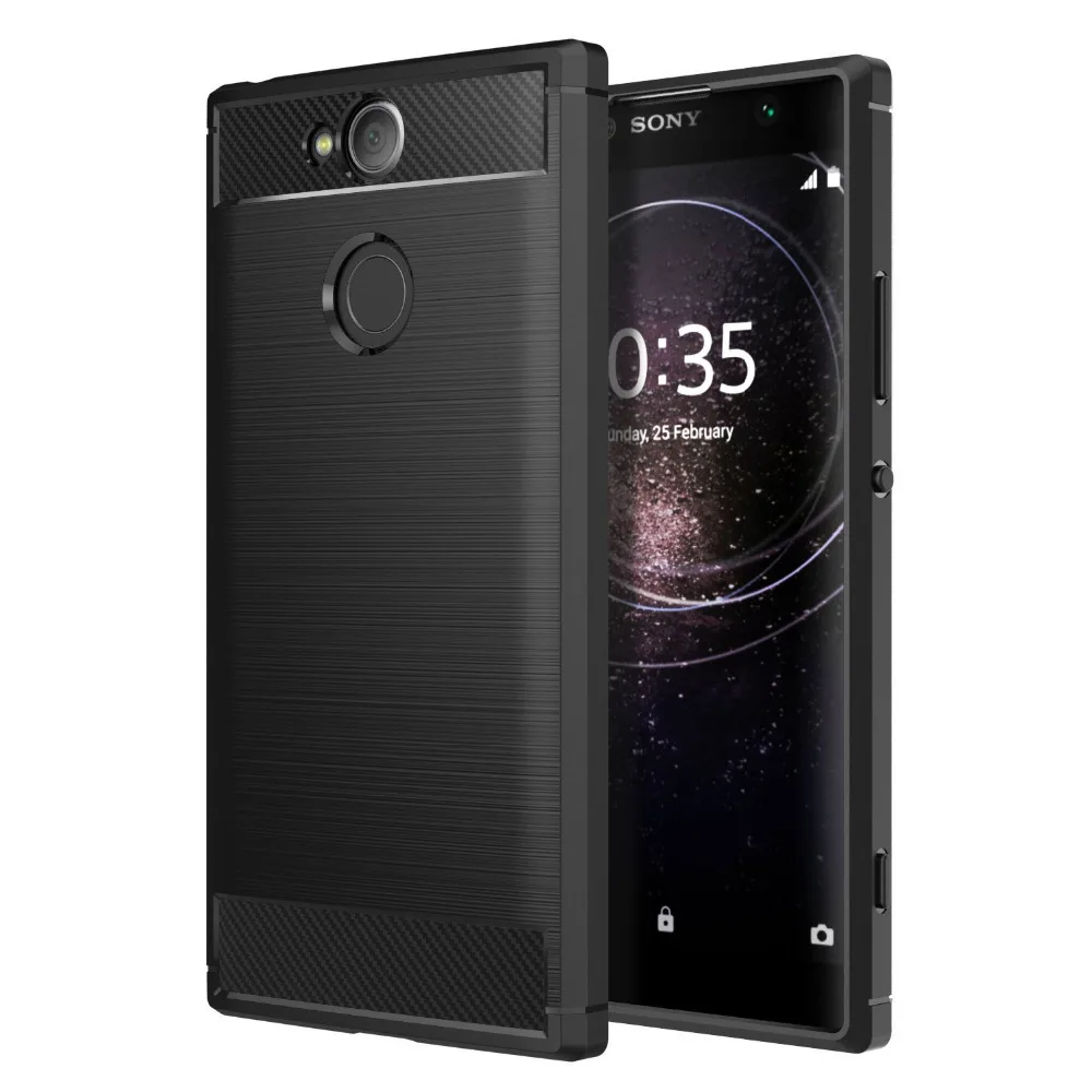 

Soft Lightweight TPU case Cover Carbon Fiber Design Anti-Scratch Slim Back Panel Shock Aborsption shell for Sony Xperia XA2