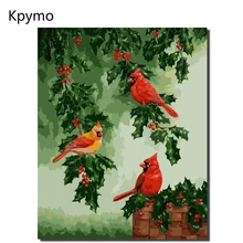 Kpymo рамки наборы красный Lucky Bird DIY живопись по номерам животные современные настенные художественные картины уникальный подарок для домашнего декора цветные цифры