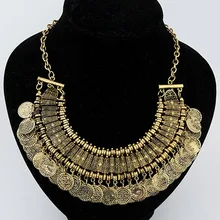 Europe and the United States fashion boutique big sweater chain metal trend coins exaggerated Necklace Z3140