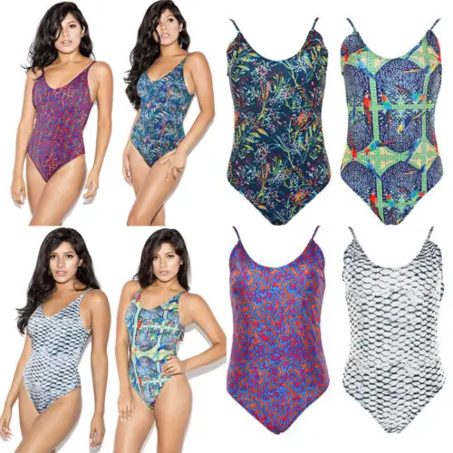 

Women's One-Piece Suits Multi Printed Summer Ladies Sexy Monokini Push Up Padded Bikini Swimsuit Swimwear Bathing
