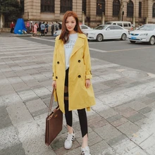 Весенняя и Осенняя НОВАЯ тонкая длинная двубортная ветровка для отдыха