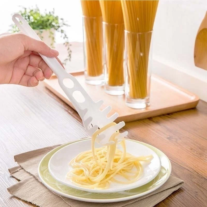 Fashion Spoon White Spaghetti Tool Fork Utensils Kitchen Pasta Noodles Plastic Cooking Fashion Spoon White Spaghetti Tool Fork Utensils Kitchen Pasta Noodles Plastic Cooking
