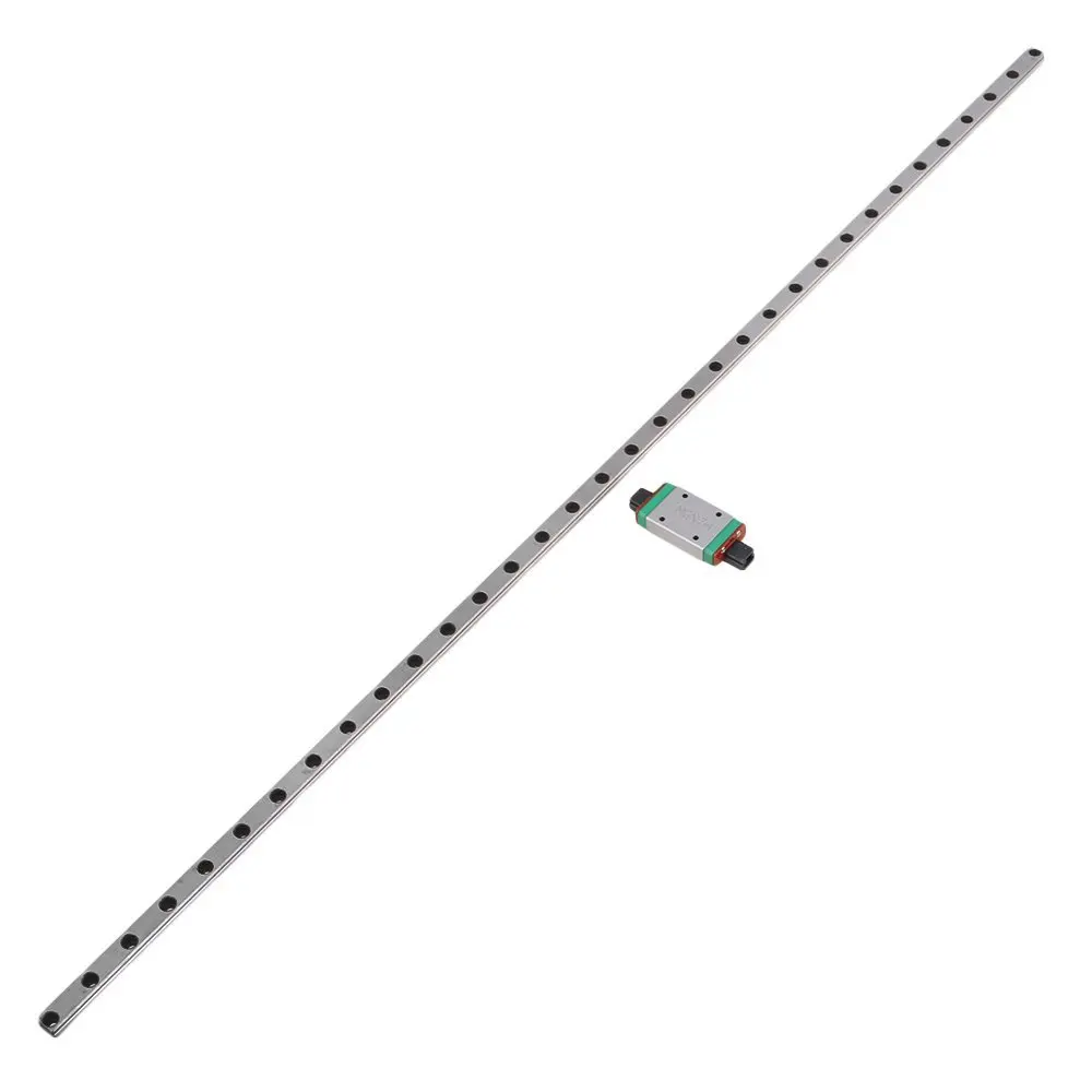 

MGN7 500mm Length Bearing Steel Linear Guideway Rail &Extension Sliding Block Precision Measurement Silver Set of 2