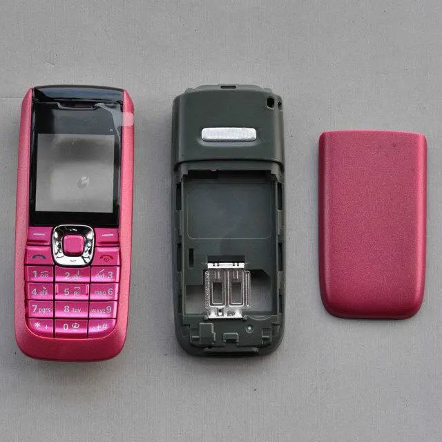 BINYEAE полный корпус чехол-накладка передняя рамка с ключом дисплей стекло+ средняя рамка+ задняя крышка для Nokia 2610 - Цвет: red
