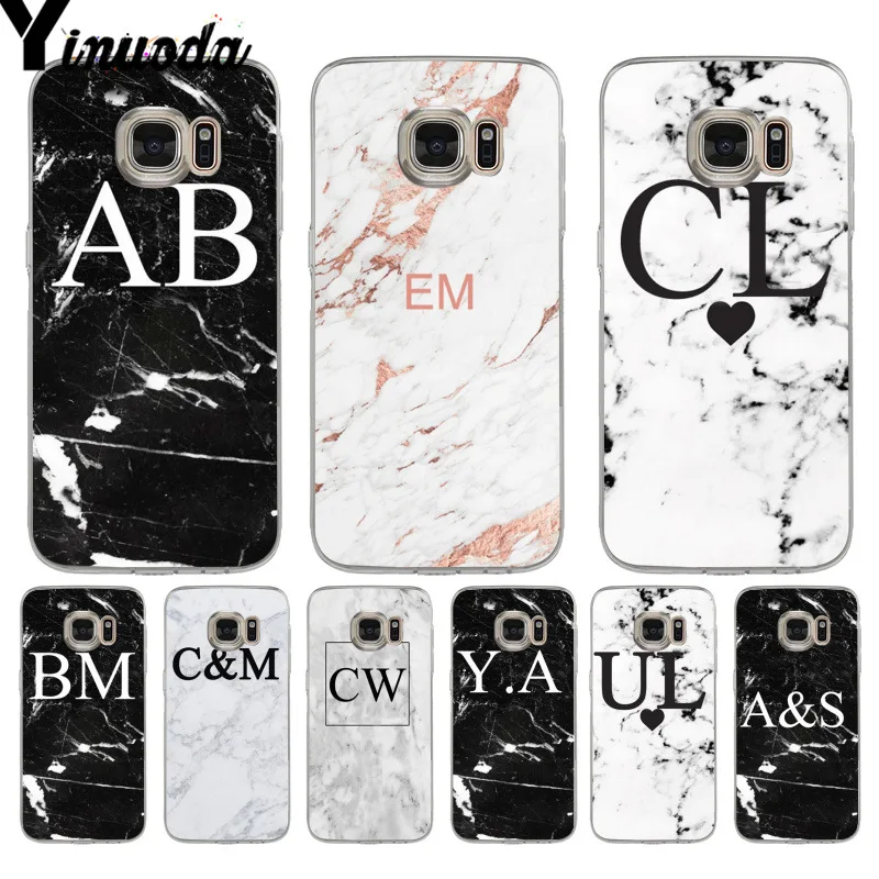 

Yinuoda MONOGRAM MARBLE INITIALS Printing Drawing phone Cover Case for samsung galaxy s7 s6 edge plus s5 s9 s8 plus case