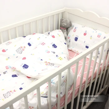 

3pcs A Set Baby Bedding Set Included Duvet Cover Flat Sheet Pillowcase Soft Nursery Bedding Set