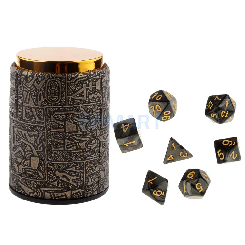 7 комплектов многогранные игральные кости D20 D12 D10 D8 D6 D4 для подземей и драконов DND