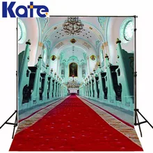Kate Da Igreja Do Casamento 10x20ft Foto Fundo Vermelho Palácio Tapete Lavável Cenários de Fotografia Pano de Fundo 3288 LK