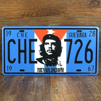 

RZ1530-236 Vintage license plate"CHE GUEVARA"Metal Painting tin signs Bar pub Wallpaper Decor Mural Poster Craft 15X30 CM
