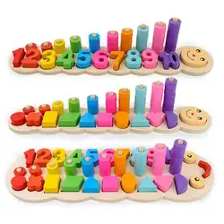Монтессори цифры геометрические соответствие Монтессори Образовательные Игрушки для раннего развития игрушки новые дети подарок на