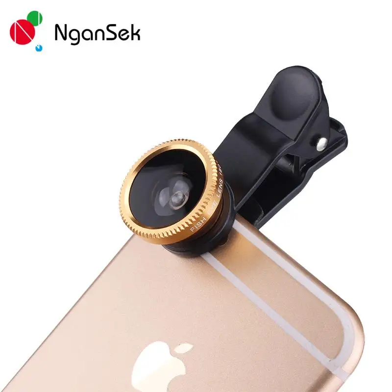 NganSek Universal 3 in 1 Cell Phone Camera Lens Kit Fish