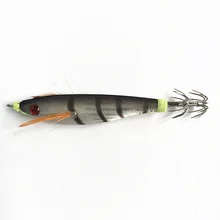 1Pcs 10CM 10G Artificial Round Belly Wood Shrimp Squid Jigs Hard Bait Jigging Squid Hook Trout Lure Fishing Tackle 7pcs fishing squid hook 10cm 10g wood shrimp artificial lure glow jigging octopus bait luminous squid jig trout lure