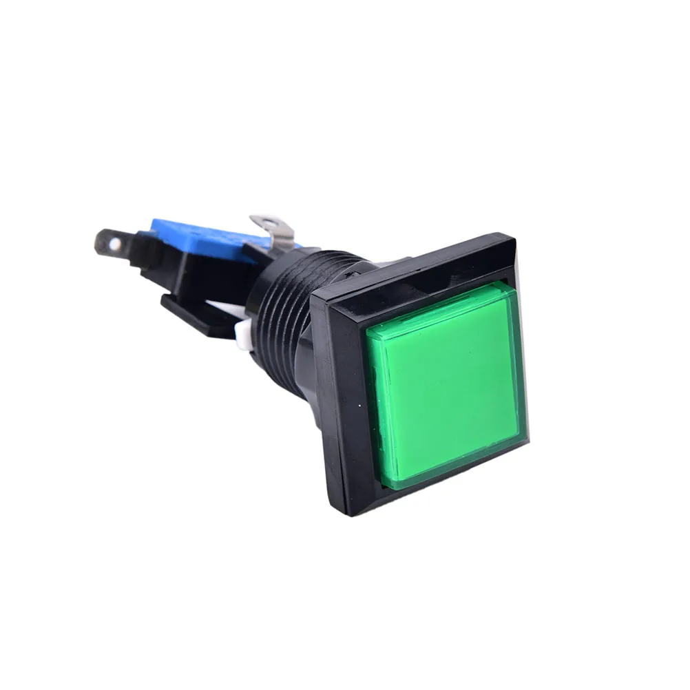1 шт. 5 цветов квадратный игровой автомат кнопочная аркадная светодиодная мгновенная кнопка с подсветкой - Цвет: Зеленый