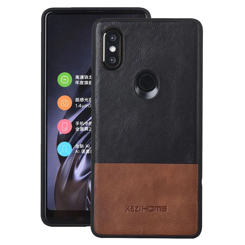 

Xiaomi MI MIX 2S case back cover Genuine leather business vintage capas case original MI MIX 2S PHONE CASE